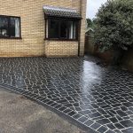 decorative concrete driveways stencil design driveways